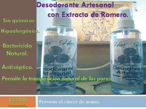 Desodorante Artesanal con Extracto de Romero.